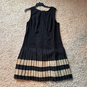 Loft Black and Tan drop waist dress